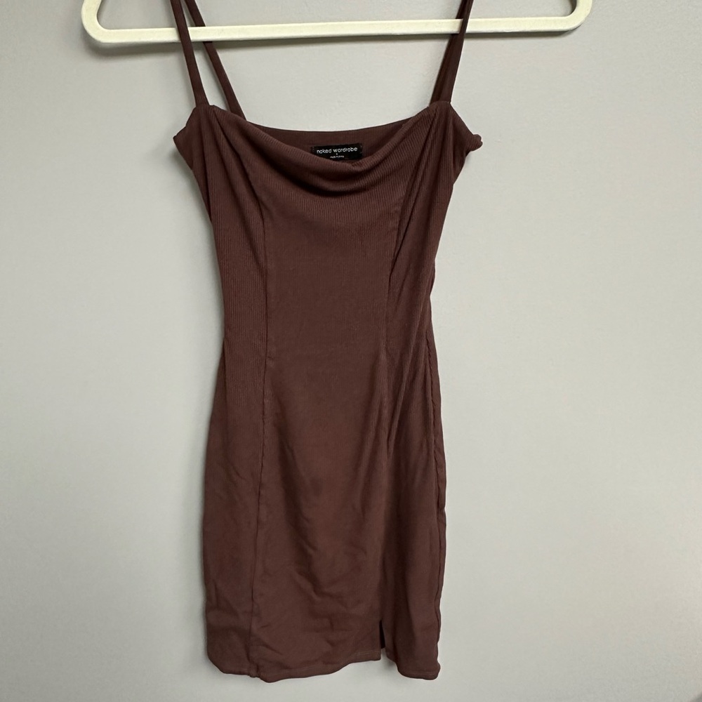 Naked Wardrobe brown mini dress, Size S